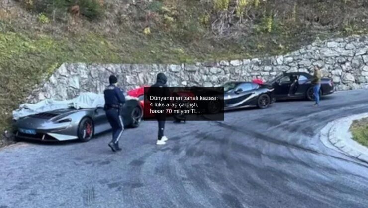 Dünyanın en pahalı kazası: 4 lüks araç çarpıştı, hasar 70 milyon TL’yi buldu