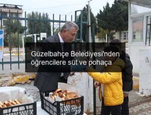 Güzelbahçe Belediyesi’nden öğrencilere süt ve pohaça