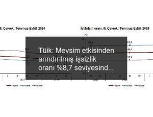 Tüik: Mevsim etkisinden arındırılmış işsizlik oranı %8,7 seviyesinde gerçekleşti