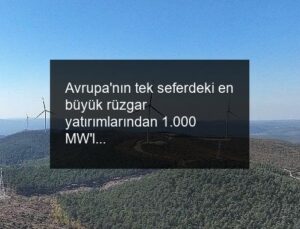 Avrupa’nın tek seferdeki en büyük rüzgar yatırımlarından 1.000 MW’lık YEKA RES-2’nin ikinci santrali işletmeye geçti