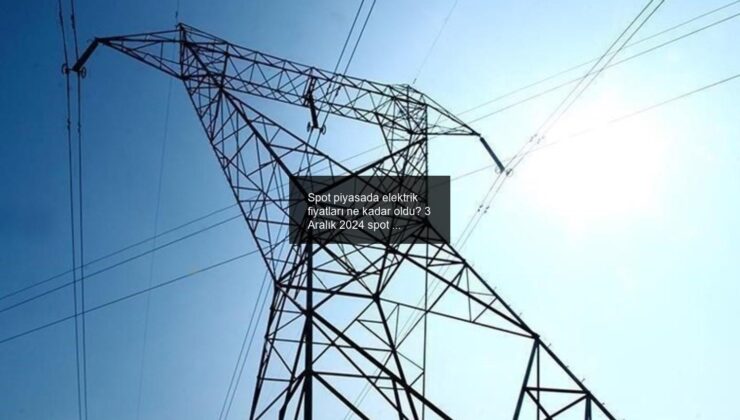 Spot piyasada elektrik fiyatları ne kadar oldu? 3 Aralık 2024 spot elektrik fiyatları
