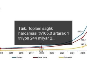 Tüik: Toplam sağlık harcaması %105,0 artarak 1 trilyon 244 milyar 237 milyon TL oldu